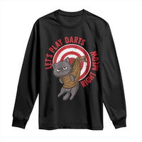 Funny Cat Darts Lover Long Sleeve Shirt Lets Play Darts Right Meow - Wonder Print Shop