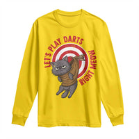 Funny Cat Darts Lover Long Sleeve Shirt Lets Play Darts Right Meow - Wonder Print Shop