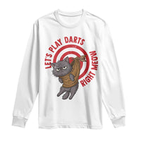 Funny Cat Darts Lover Long Sleeve Shirt Lets Play Darts Right Meow - Wonder Print Shop