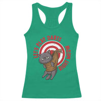 Funny Cat Darts Lover Racerback Tank Top Lets Play Darts Right Meow - Wonder Print Shop