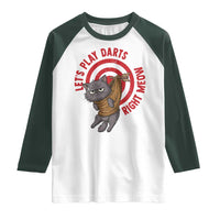 Funny Cat Darts Lover Raglan Shirt Lets Play Darts Right Meow - Wonder Print Shop