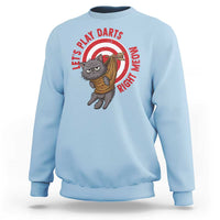 Funny Cat Darts Lover Sweatshirt Lets Play Darts Right Meow - Wonder Print Shop
