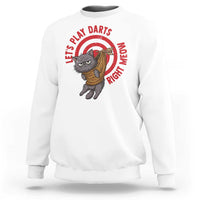 Funny Cat Darts Lover Sweatshirt Lets Play Darts Right Meow - Wonder Print Shop