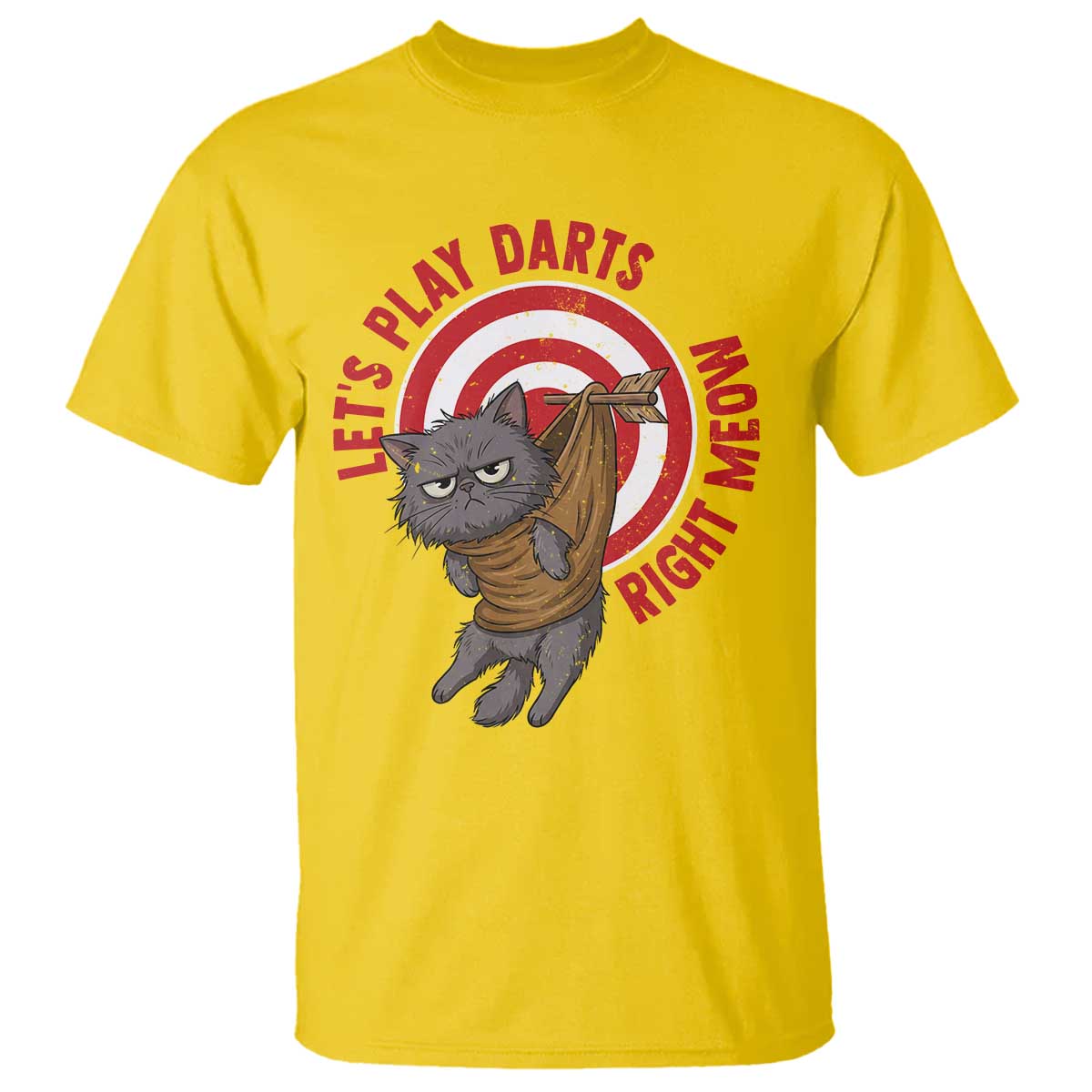 Funny Cat Darts Lover T Shirt Lets Play Darts Right Meow - Wonder Print Shop