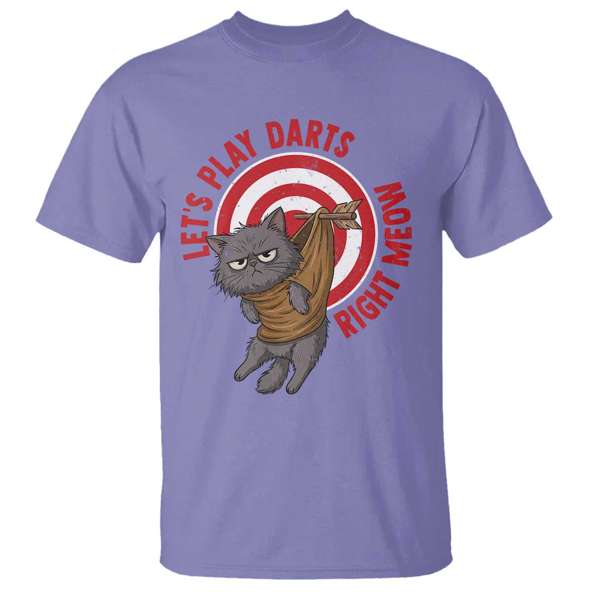 Funny Cat Darts Lover T Shirt Lets Play Darts Right Meow - Wonder Print Shop