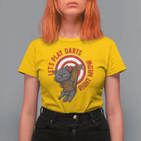 Funny Cat Darts Lover T Shirt For Women Lets Play Darts Right Meow - Wonder Print Shop
