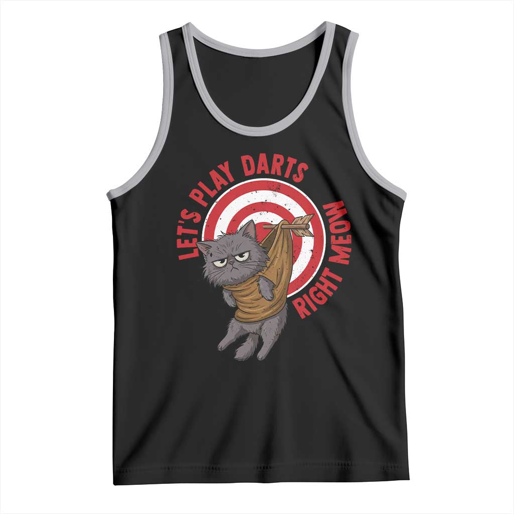 Funny Cat Darts Lover Tank Top Lets Play Darts Right Meow - Wonder Print Shop