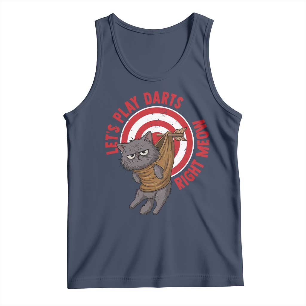Funny Cat Darts Lover Tank Top Lets Play Darts Right Meow - Wonder Print Shop