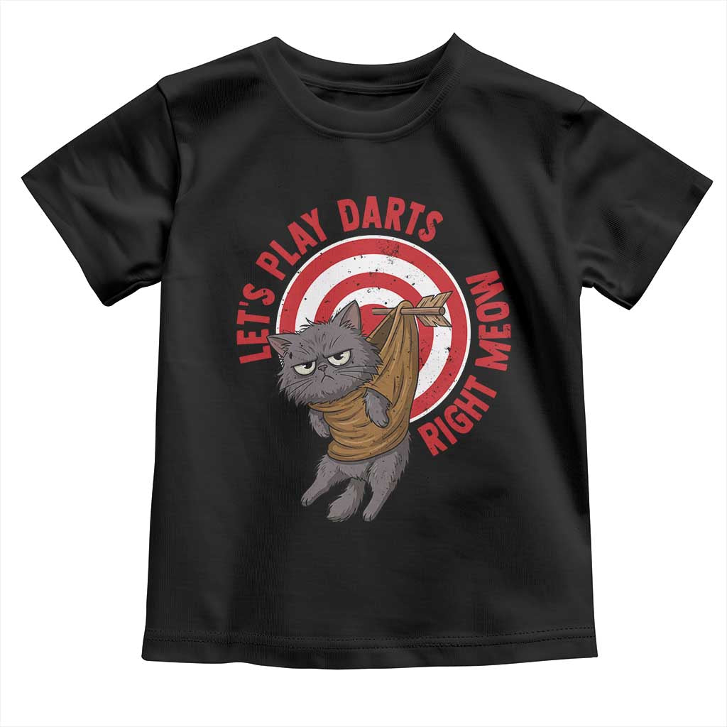 Funny Cat Darts Lover Toddler T Shirt Lets Play Darts Right Meow - Wonder Print Shop