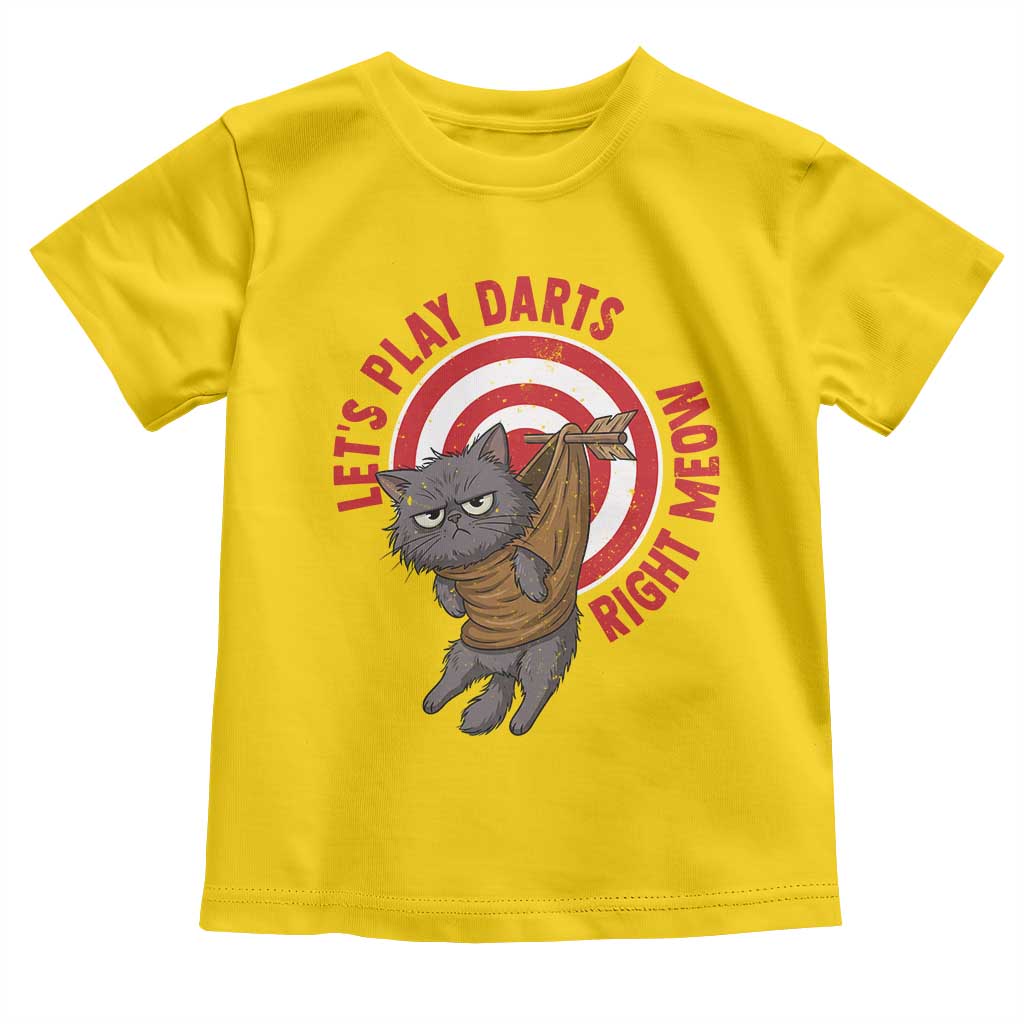 Funny Cat Darts Lover Toddler T Shirt Lets Play Darts Right Meow - Wonder Print Shop