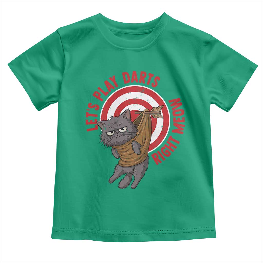 Funny Cat Darts Lover Toddler T Shirt Lets Play Darts Right Meow - Wonder Print Shop