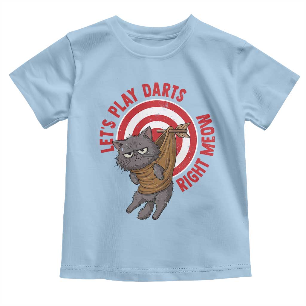 Funny Cat Darts Lover Toddler T Shirt Lets Play Darts Right Meow - Wonder Print Shop