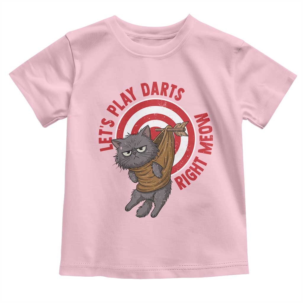 Funny Cat Darts Lover Toddler T Shirt Lets Play Darts Right Meow - Wonder Print Shop