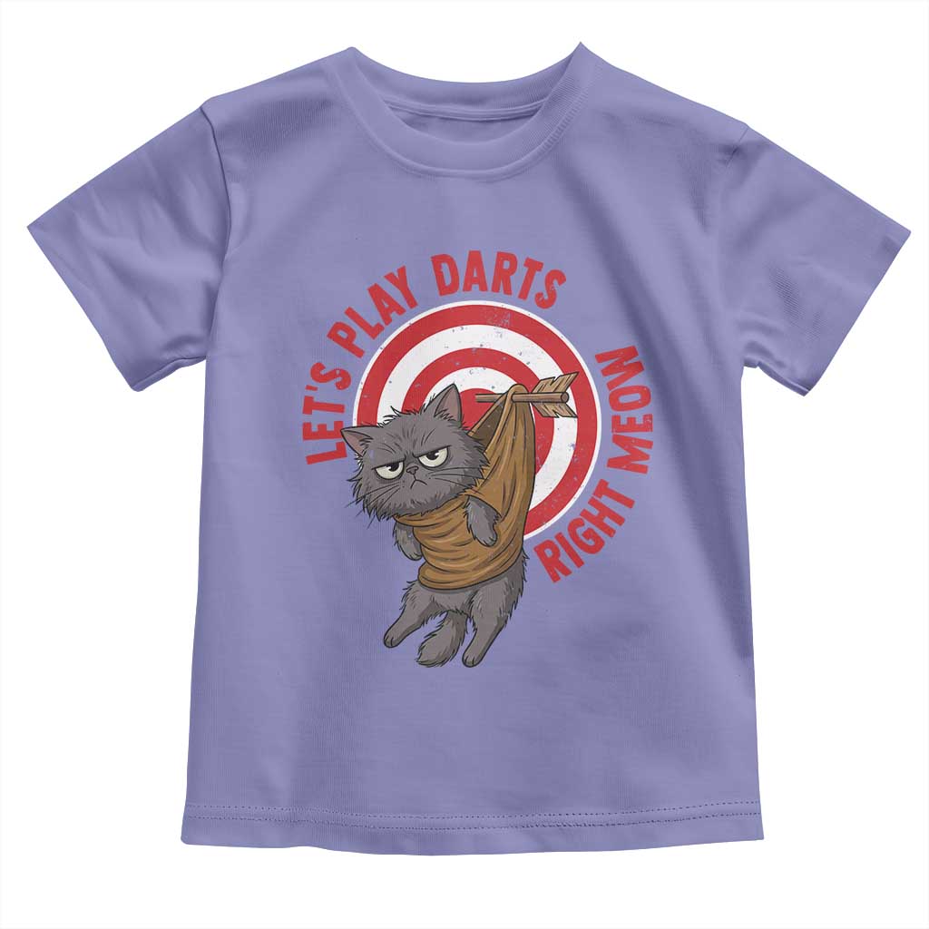 Funny Cat Darts Lover Toddler T Shirt Lets Play Darts Right Meow - Wonder Print Shop