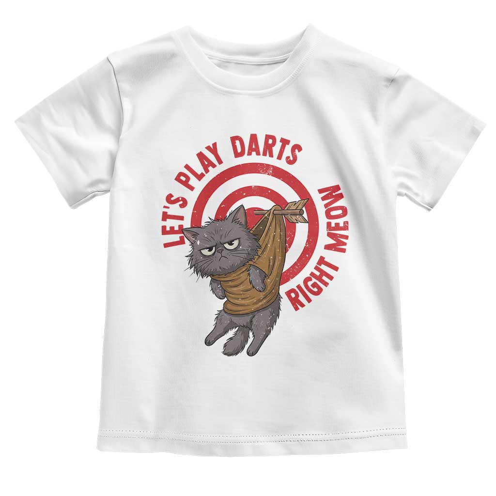 Funny Cat Darts Lover Toddler T Shirt Lets Play Darts Right Meow - Wonder Print Shop