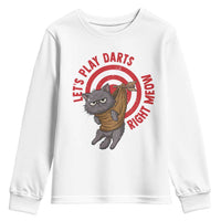 Funny Cat Darts Lover Youth Sweatshirt Lets Play Darts Right Meow - Wonder Print Shop