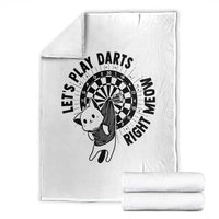 Lets Play Darts Right Meow Throw Blanket Cute Cat Dart Player Pub Game Gift - Wonder Print Shop
