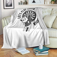 Lets Play Darts Right Meow Throw Blanket Cute Cat Dart Player Pub Game Gift - Wonder Print Shop