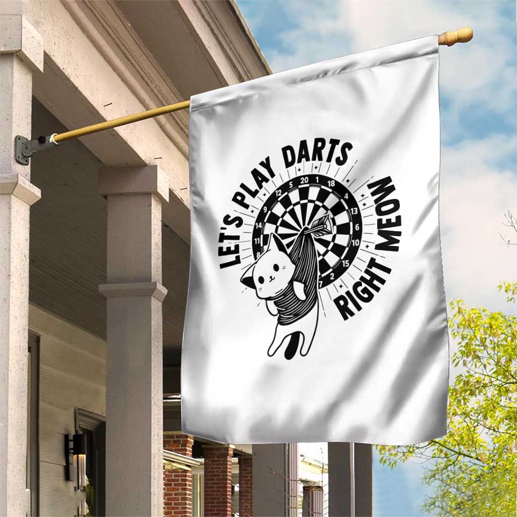 Lets Play Darts Right Meow Garden Flag Cute Cat Dart Player Pub Game Gift - Wonder Print Shop