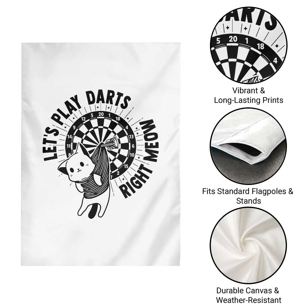 Lets Play Darts Right Meow Garden Flag Cute Cat Dart Player Pub Game Gift - Wonder Print Shop