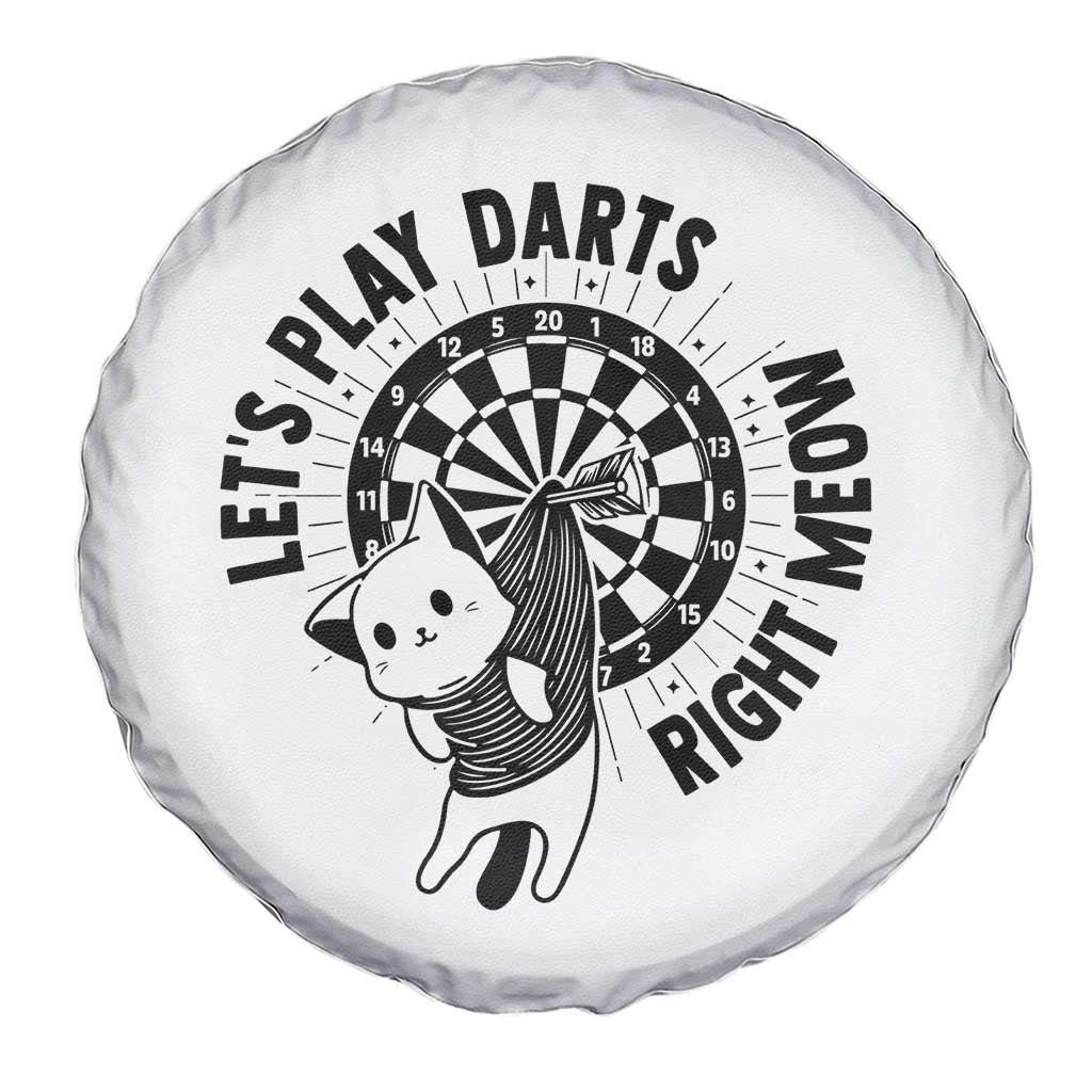 Lets Play Darts Right Meow Spare Tire Cover Cute Cat Dart Player Pub Game Gift - Wonder Print Shop