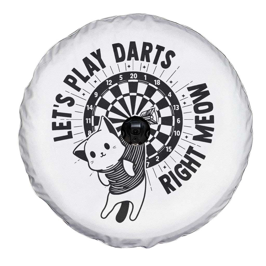 Lets Play Darts Right Meow Spare Tire Cover Cute Cat Dart Player Pub Game Gift - Wonder Print Shop