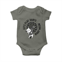 Lets Play Darts Right Meow Baby Onesie Cute Cat Dart Player Pub Game Gift - Wonder Print Shop
