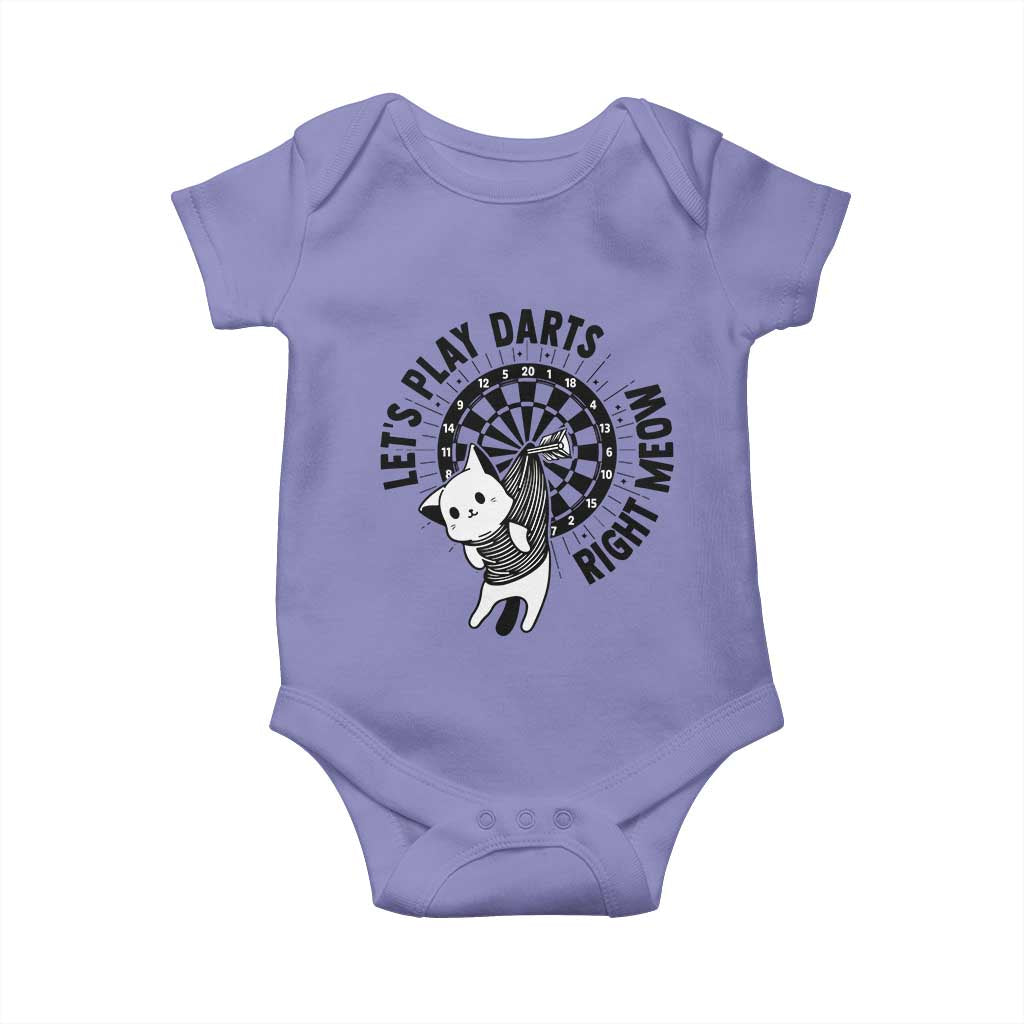 Lets Play Darts Right Meow Baby Onesie Cute Cat Dart Player Pub Game Gift - Wonder Print Shop