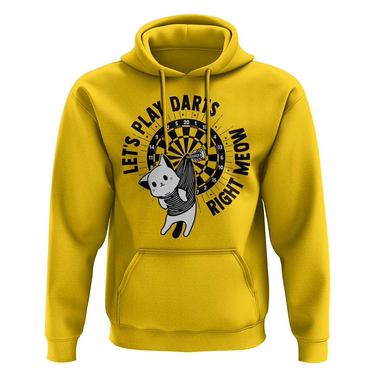 Lets Play Darts Right Meow Hoodie Cute Cat Dart Player Pub Game Gift - Wonder Print Shop