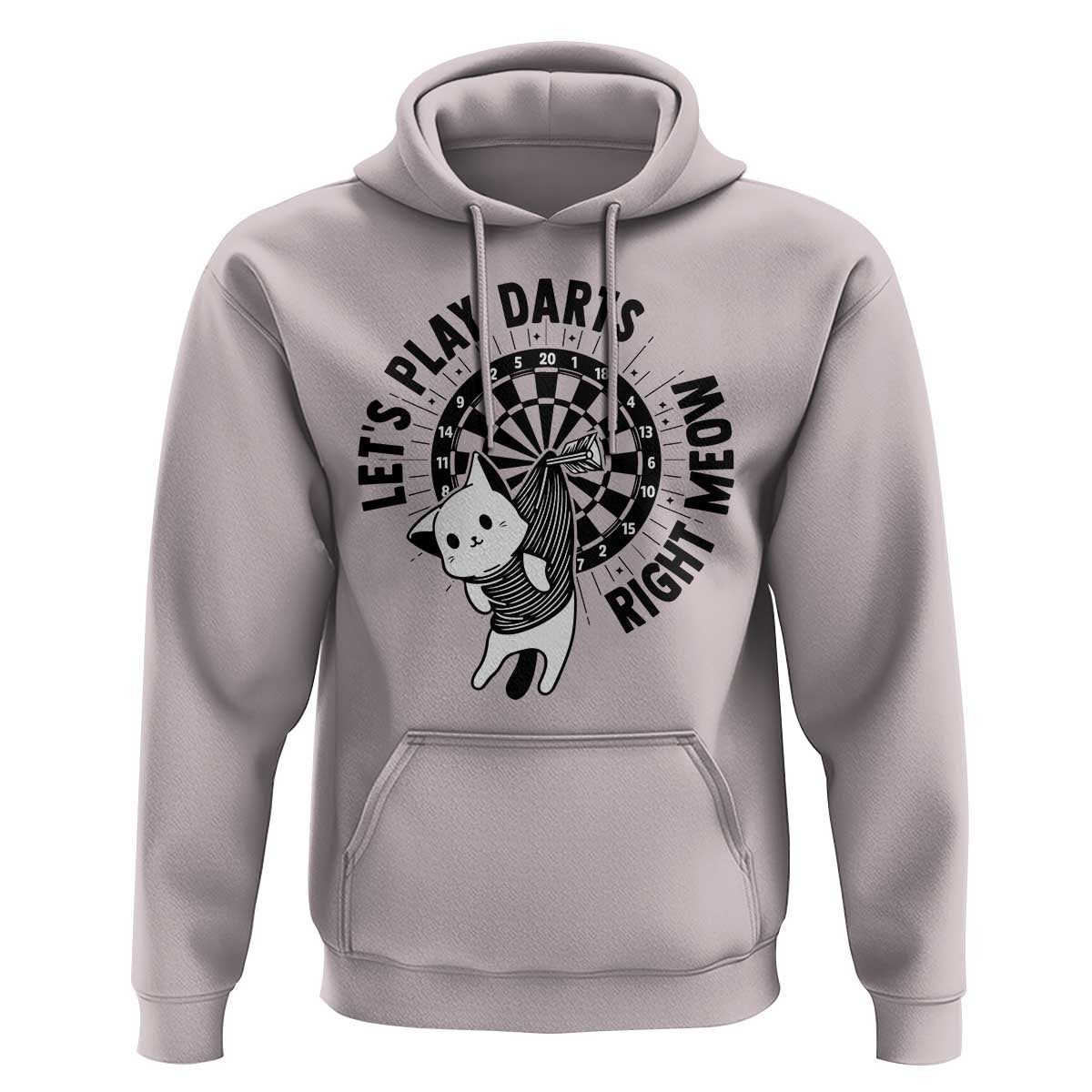 Lets Play Darts Right Meow Hoodie Cute Cat Dart Player Pub Game Gift - Wonder Print Shop