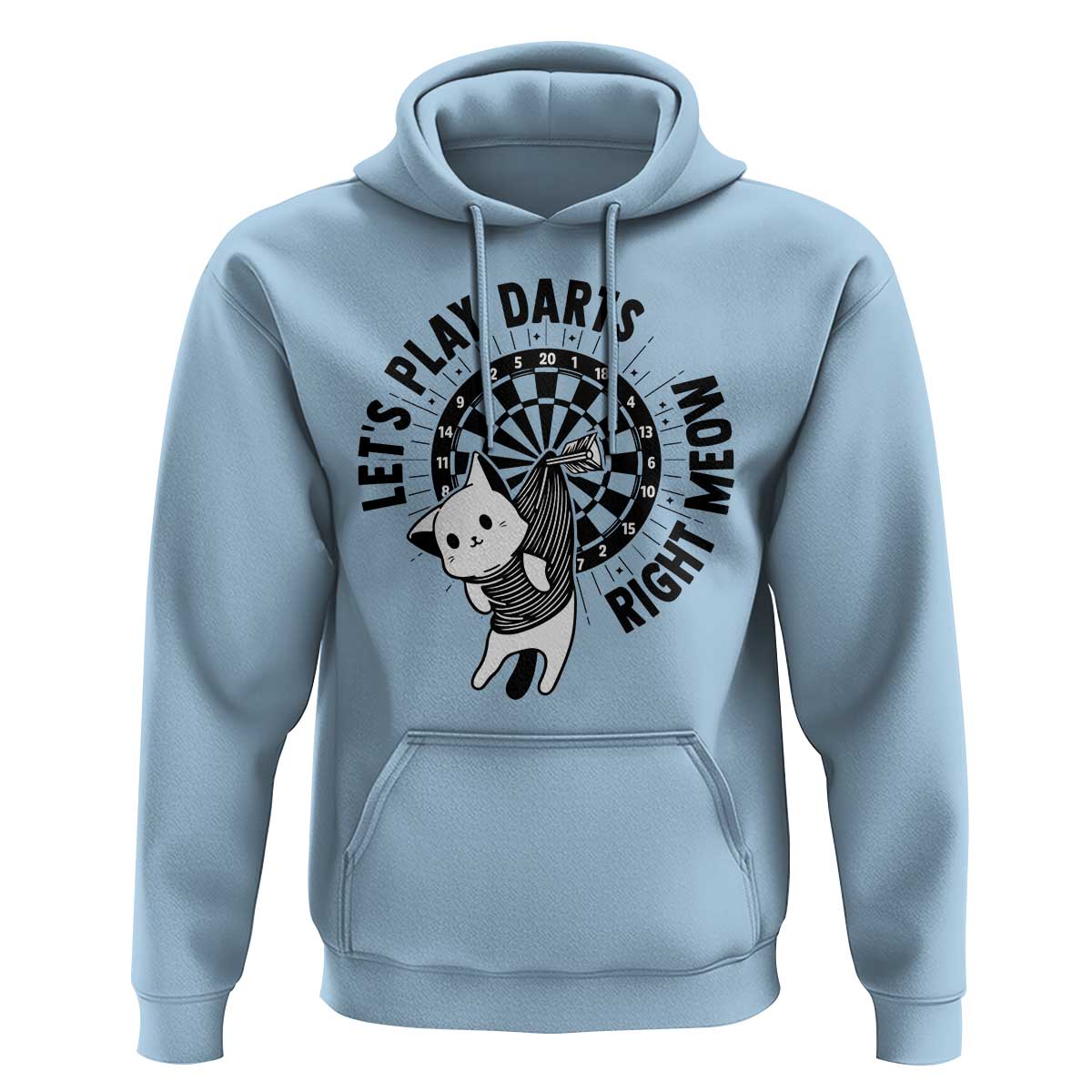 Lets Play Darts Right Meow Hoodie Cute Cat Dart Player Pub Game Gift - Wonder Print Shop