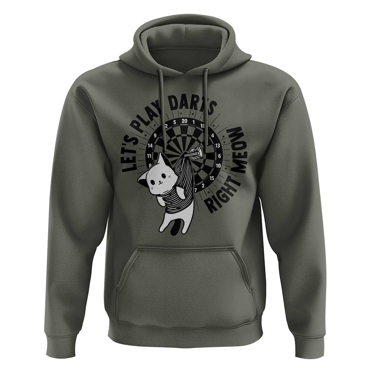 Lets Play Darts Right Meow Hoodie Cute Cat Dart Player Pub Game Gift - Wonder Print Shop