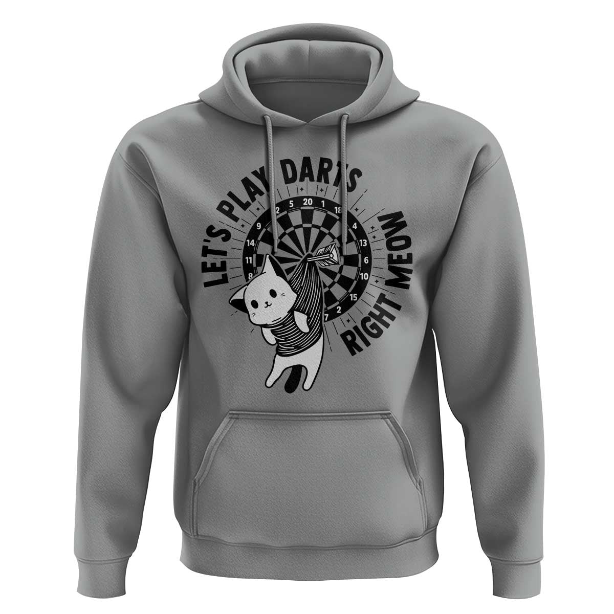 Lets Play Darts Right Meow Hoodie Cute Cat Dart Player Pub Game Gift - Wonder Print Shop