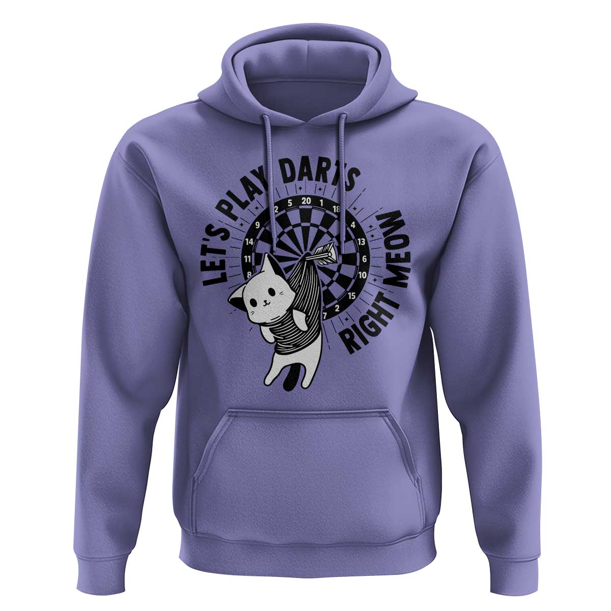 Lets Play Darts Right Meow Hoodie Cute Cat Dart Player Pub Game Gift - Wonder Print Shop