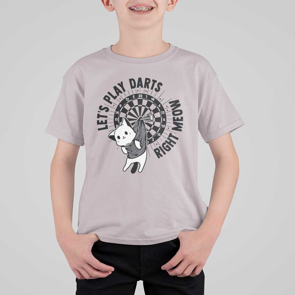 Lets Play Darts Right Meow T Shirt For Kid Cute Cat Dart Player Pub Game Gift - Wonder Print Shop