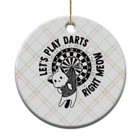 Lets Play Darts Right Meow Ceramic Ornament Cute Cat Dart Player Pub Game Gift - Wonder Print Shop