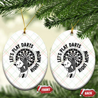 Lets Play Darts Right Meow Ceramic Ornament Cute Cat Dart Player Pub Game Gift - Wonder Print Shop
