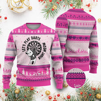 Lets Play Darts Right Meow Ugly Christmas Sweater Cute Cat Dart Player Pub Game Gift - Wonder Print Shop