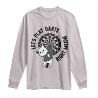 Lets Play Darts Right Meow Long Sleeve Shirt Cute Cat Dart Player Pub Game Gift - Wonder Print Shop