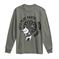 Lets Play Darts Right Meow Long Sleeve Shirt Cute Cat Dart Player Pub Game Gift - Wonder Print Shop