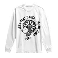 Lets Play Darts Right Meow Long Sleeve Shirt Cute Cat Dart Player Pub Game Gift - Wonder Print Shop