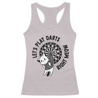 Lets Play Darts Right Meow Racerback Tank Top Cute Cat Dart Player Pub Game Gift - Wonder Print Shop