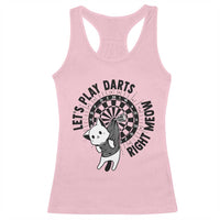 Lets Play Darts Right Meow Racerback Tank Top Cute Cat Dart Player Pub Game Gift - Wonder Print Shop