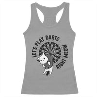 Lets Play Darts Right Meow Racerback Tank Top Cute Cat Dart Player Pub Game Gift - Wonder Print Shop