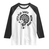 Lets Play Darts Right Meow Raglan Shirt Cute Cat Dart Player Pub Game Gift - Wonder Print Shop