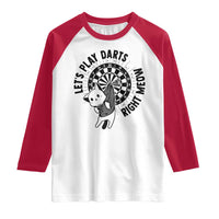 Lets Play Darts Right Meow Raglan Shirt Cute Cat Dart Player Pub Game Gift - Wonder Print Shop