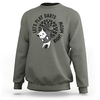 Lets Play Darts Right Meow Sweatshirt Cute Cat Dart Player Pub Game Gift - Wonder Print Shop