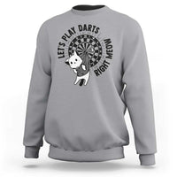 Lets Play Darts Right Meow Sweatshirt Cute Cat Dart Player Pub Game Gift - Wonder Print Shop
