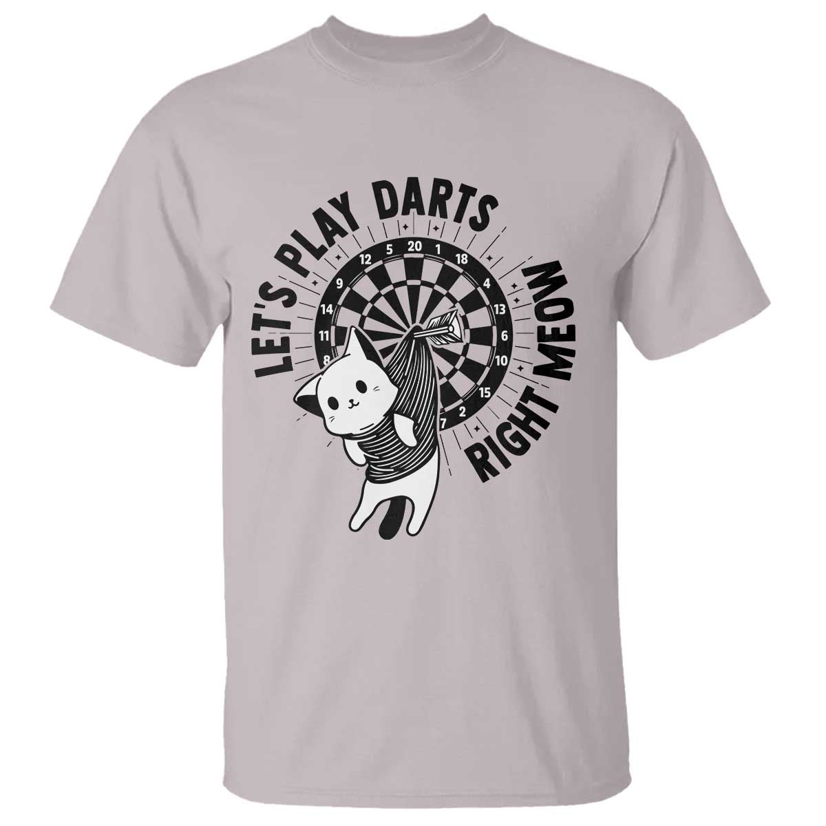 Lets Play Darts Right Meow T Shirt Cute Cat Dart Player Pub Game Gift - Wonder Print Shop