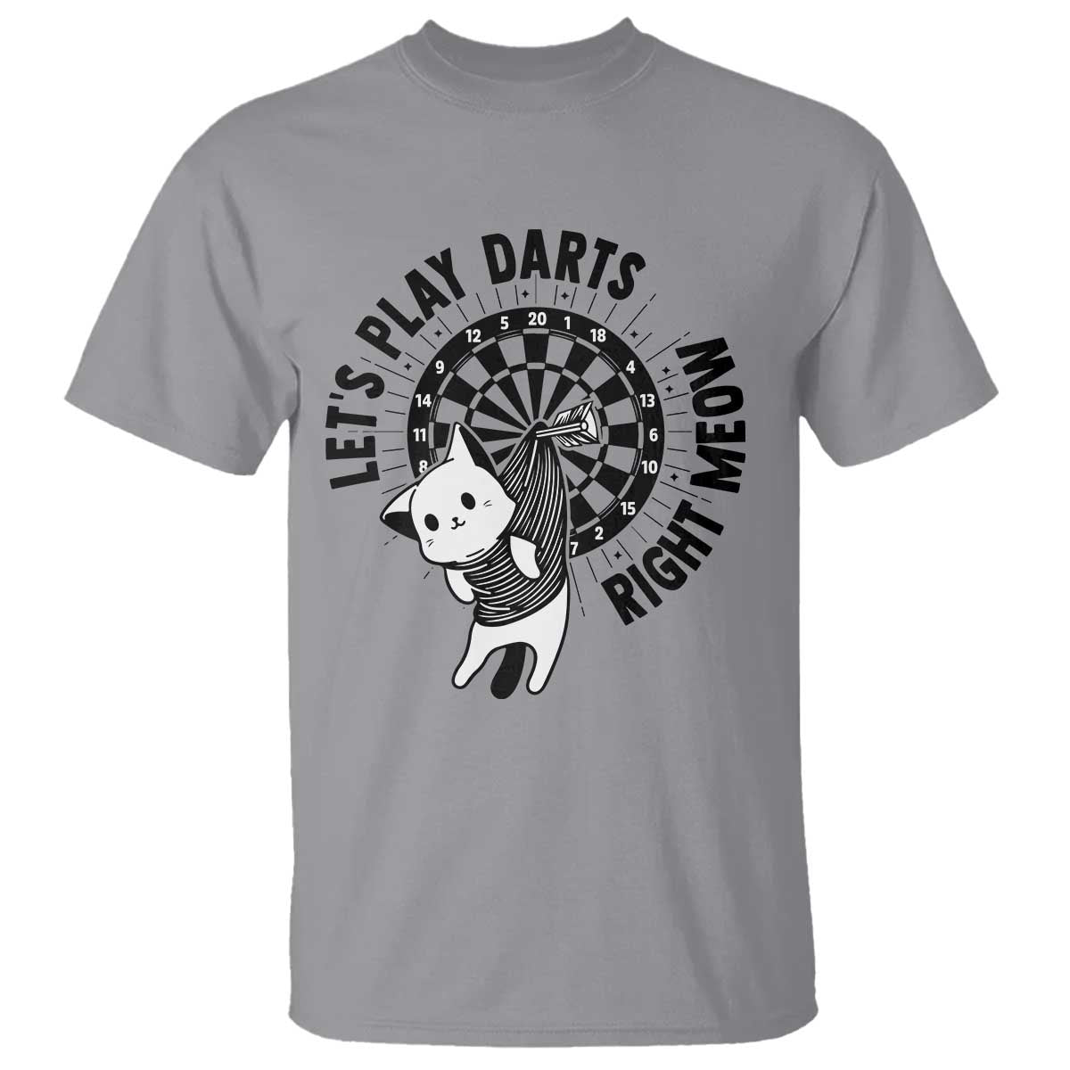 Lets Play Darts Right Meow T Shirt Cute Cat Dart Player Pub Game Gift - Wonder Print Shop